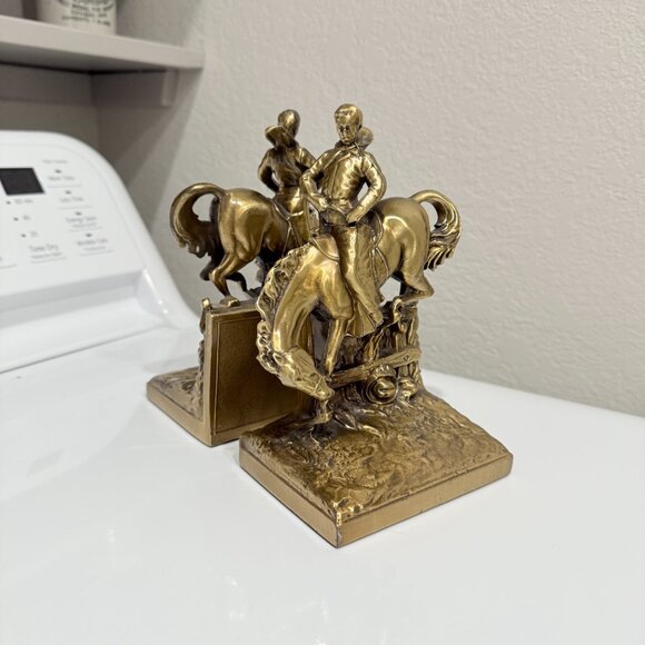 1960's PM Craftsman Cast Bronze Western Bookends - Picture 11 of 17
